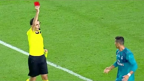 Ronaldo Fights Referee and Gets A Red Card for Div...