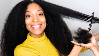 Combing My Tailbone Length Hair For The First Time In 3 Years ! 😱 THICKNESS &amp; VOLUME