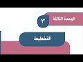 حل كتاب الاجتماعيات اول متوسط ف١ الوحدة الثالثة التخطيط