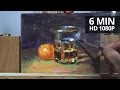 Painting realistic glass, whiskey and clementine demonstration by Aleksey Vaynshteyn