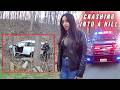 Drunk Woman Crashes her Car Up a Hill