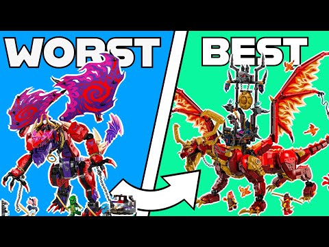 YouTube thumbnail: RANKING ALL Ninjago Dragons Rising DRAGONS!