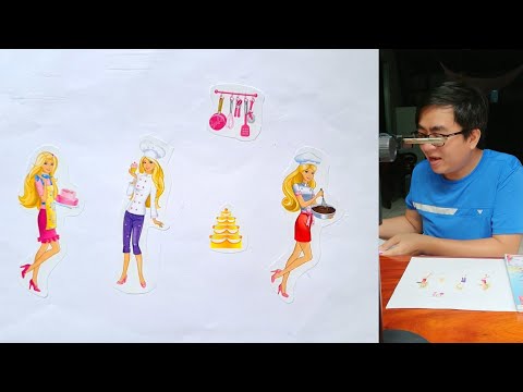 Video Cậu Xí Muội dán hình Sticker đầu bếp búp bê Barbie làm... - youtube