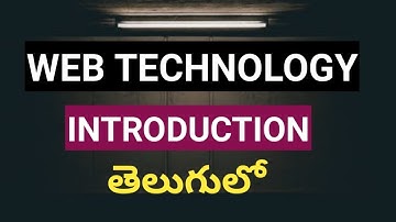 Introduction to Web Technologies telugu