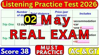 REAL EXAM IELTS LISTENING TEST FOR 02 MAY 2026 WITH ANSWER KEY | REAL IELTS LISTENING TEST 2026