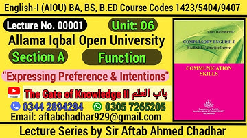 Lecture 1_Unit 06_ BA,B.ED,BS, English-I - Course Codes 1423/5404/9407 Allama Iqbal Open University