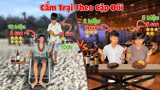 Thử Thách Cắm Trại Kết Hợp Theo Cặp Đôi 0 Sao vs 6 Sao | Cắm Trại 10k VS 10 Triệu Theo Đội Team