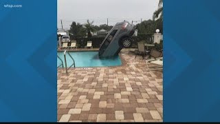 Woman drives into Pasco County pool