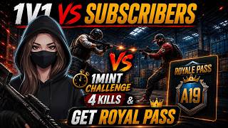 1v1 vs SUBSCRIBERS 🔥 4Kills in 1mint & Get Royal Pass free 🔥 screenshot 1