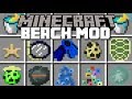 Minecraft BEACH MOD / PLAY IN THE SAND AND FIGHT FISH!! Minecraft