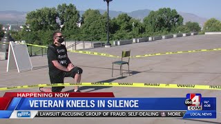 Veteran kneels for 9 hours at Capitol