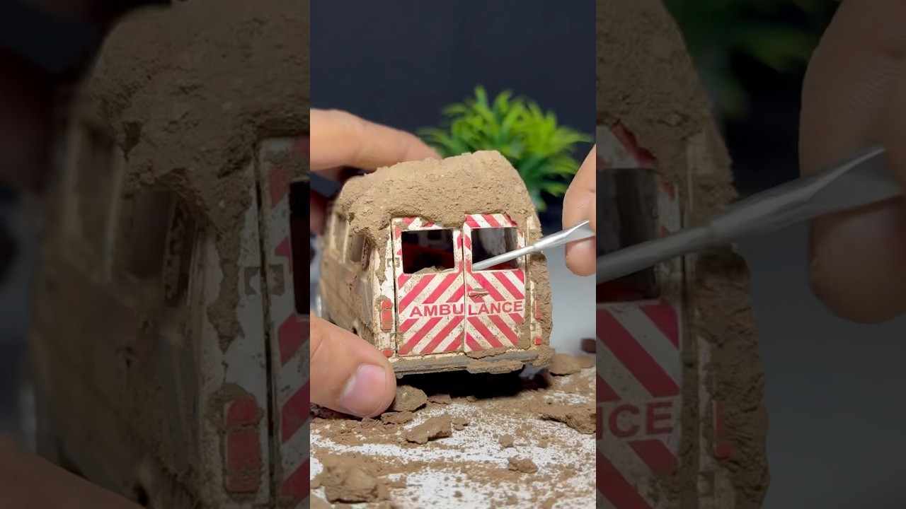 Everybody’s first priority to clean a Muddy Emergency Ambulance🥰🚑