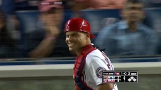 NYM@WSH: Pudge nails Reyes at second to end seventh