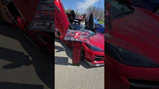 When did corvettes doors start doing this 😲👍😉 #corvette #views #nwtccarshow #greenbay #wisconsin