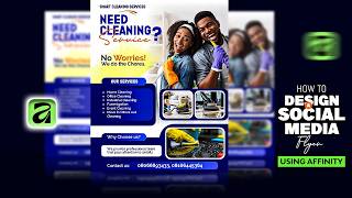 AFFINITY: How To Design with Affinity | Cleaning Service Flyer Design | Social Media Flyer Design
