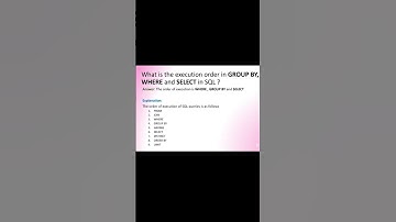 SQL query execution order | SQL interview question #shorts #sql
