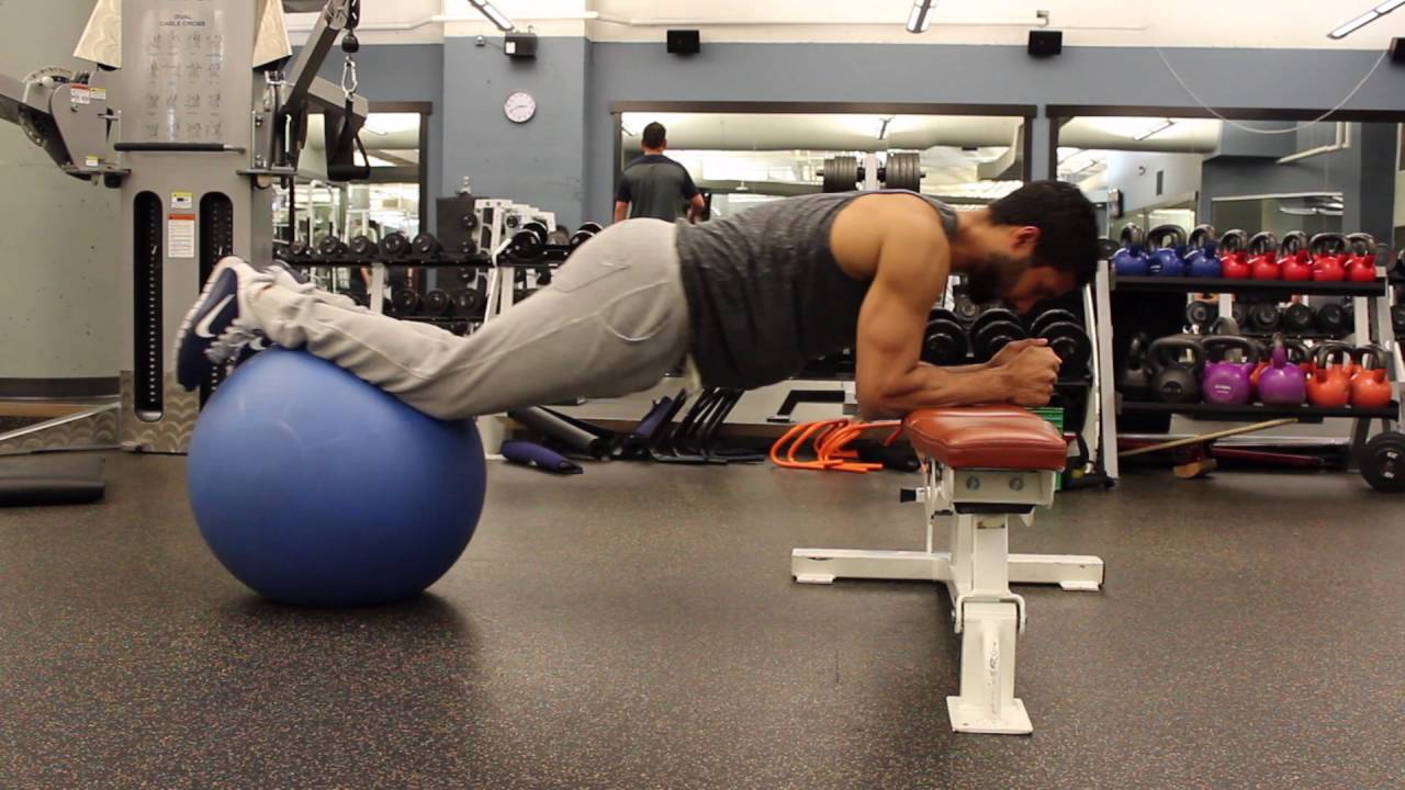 Bench & Swiss Ball Plank Pushback YouTube