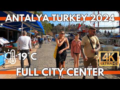 ANTALYA TURKEY 2024 CITY CENTER,GRAND BAZAAR,FAKE MARKET,OLD TOWN(KALEİÇİ) 4K UHD WALKING TOUR VIDEO