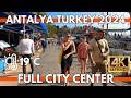 Antalya turkey 2024 city centergrand bazaarfake marketold townkale 4k uwalking tour