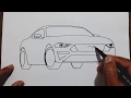 How to draw Ford Mustang car step by step