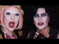 turning my mom into frank n furter / rocky horror picture show makeup tutorial