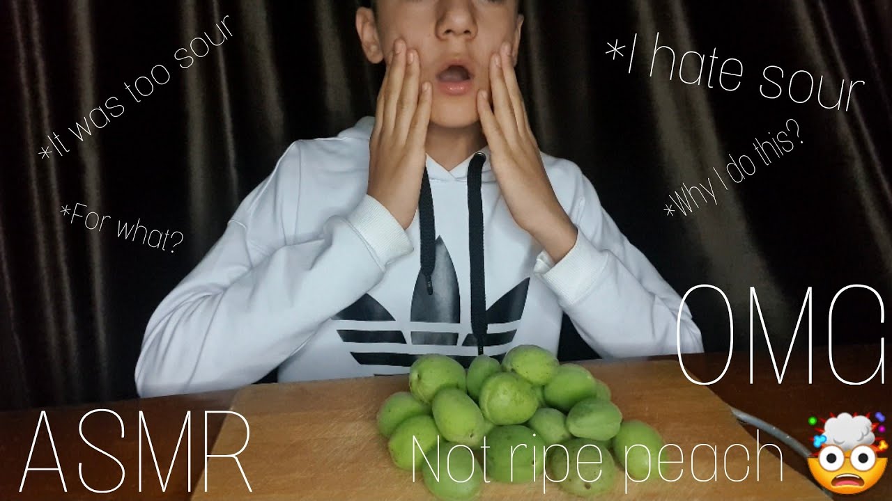 ASMR Not ripe peach eating🤯🔥 . I out of my mind🤦‍♂️.Very satisfying and ...