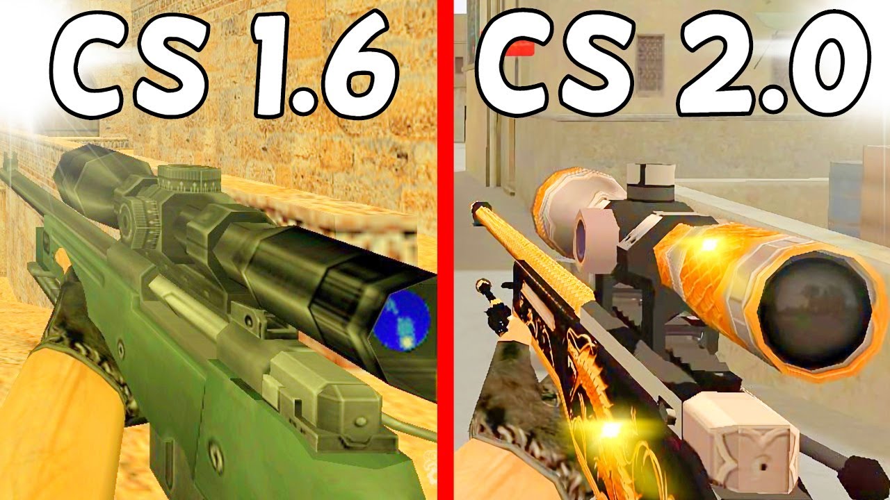 Counter-Strike 1.6 vs. Counter-Strike 2.0 - All Weapons Comparison 