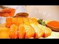 [ASMR] サーモンのお刺身＆とびっこを食べる / Salmon Eating Sounds [咀嚼音]