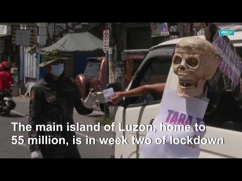 Coffins and skulls encourage people to stay home in The Philippines