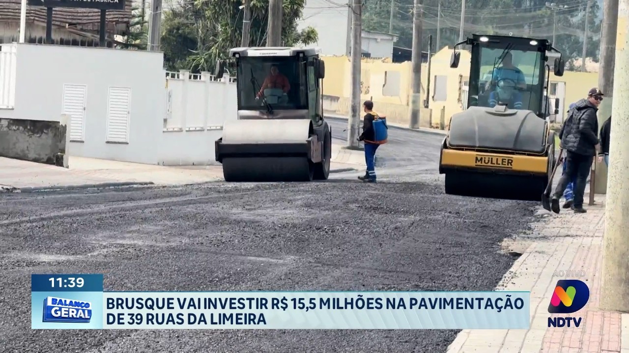 Brusque investirá R$ 15,5 milhões para pavimentar 39 ruas da Limeira