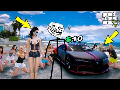 TROLLFACE $10 BUGATTİ'YLE KIZLARI PEŞİNDEN SÜRÜKLEDİ!(1 NİSAN ŞAKASI!) - GTA 5