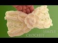 Como tejer a crochet punto argollas para diadema con flor 3D tejido con ganchillo