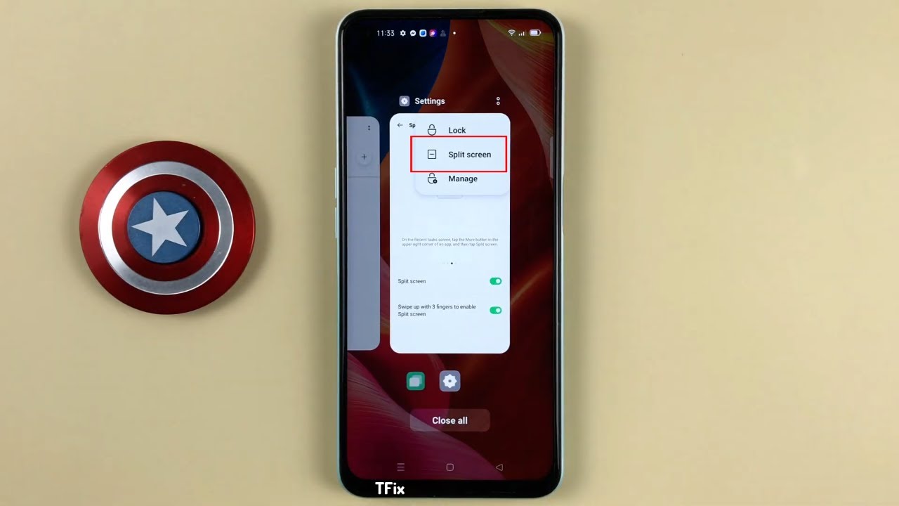 How to split the phone screen in the multitasking section on OPPO A52 ...