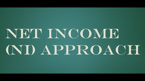 Capital Structure: Introduction and Net Income Approach