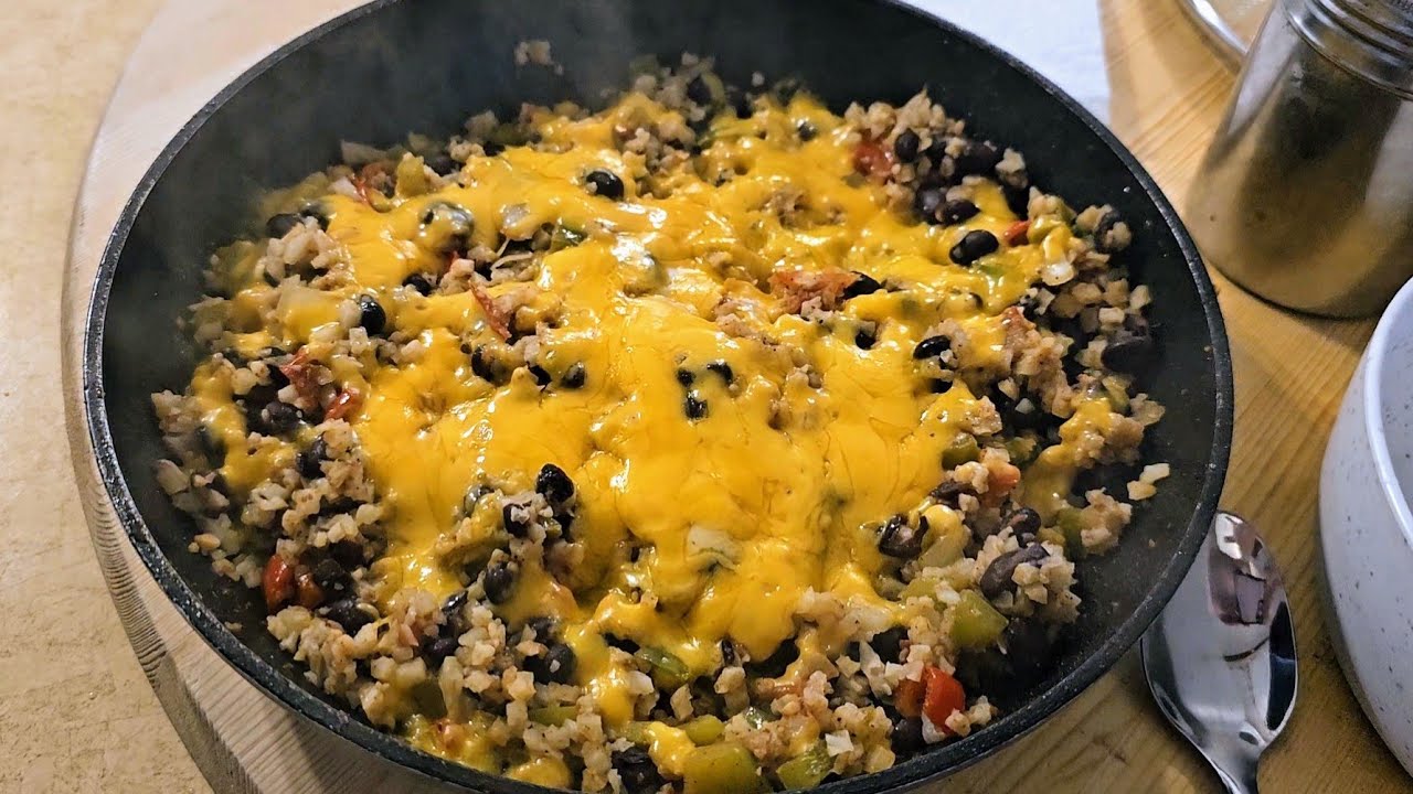 Black BeanCauliflower "Rice" Bowl! So Good! High Fiber! YouTube