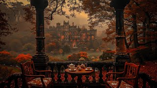 Tea at the Autumn Castle Balcony | The Scholar’s Autumn Retreat | Dark Academia Piano & Strings
