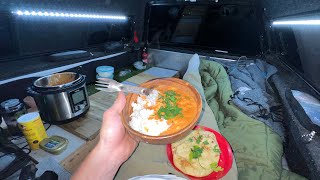 Cooking Tikka Masala and Naan While Driving Truck Camping Meal