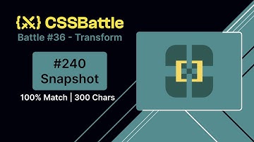 CSS Battle #240 - Snapshot | 300 Chars | 100% Match Solution