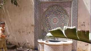 The riad courtyard and fountain at Dar Khalifa