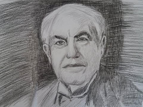 how to draw thomas Edison (black & white)