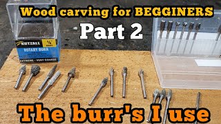 Wood carving for begginers, all diffrent types of carving burs, part 2