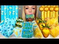 ASMR BLUE VS GOLD FOOD* HONEYCOMB, GOLD LEAF, CAKESICLES MUKBANG, JELLY 먹방