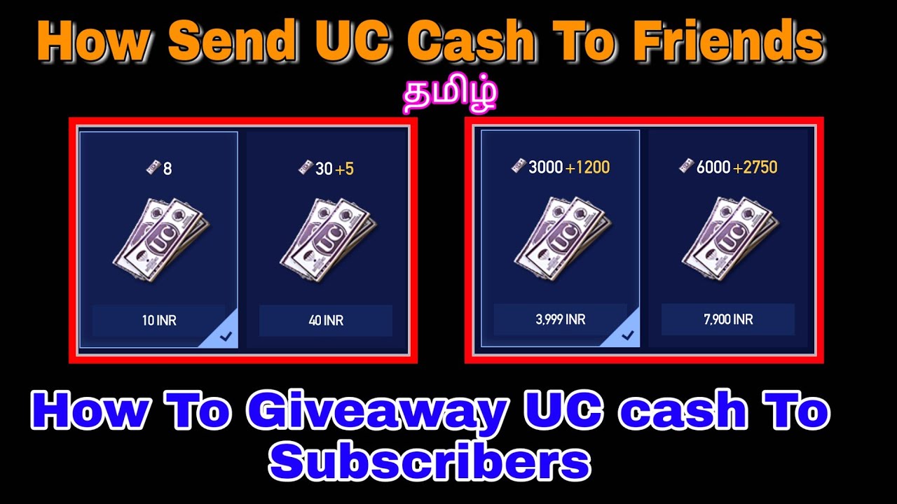 How To Send UC Cash To Friends in Pubg Mobile Tamil How