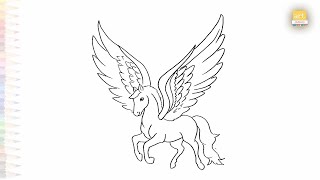 Pegasus drawing easy | Outline sketches | How to draw A Pegasus step by step simply | #artjanag