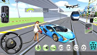 3D Driving Class - Lambhorghini Car Vs Bullet Train Crazy Driving - Android Games screenshot 5