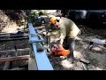 Turbo saw mill chainsaw slabbing in action