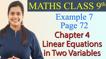 Example 7 Imp Question, (Page 72), Chapter 4 - Linear Equations in Two Variables - Maths Class 9