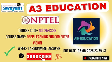 NPTEL Deep Learning for Computer Vision Week 1 Assignment Answers | July–Dec 2025 | NOC25‑CS93