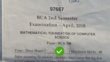 2018 Mdu BCA 2nd Sem Mathematical Foundation Question Paper