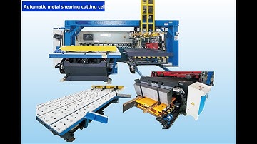 Load or unload sheets for guillotine shear machine,automatic metal shearing cutting cell
